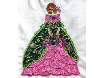 Applique Victorian Ladies Embroidery Machine Design