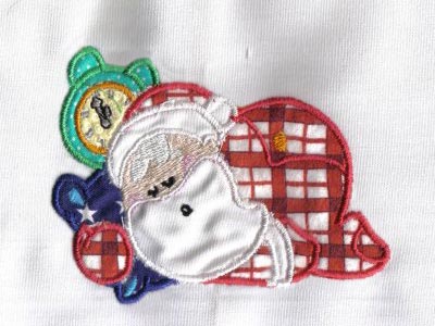 Applique Santas Embroidery Machine Design