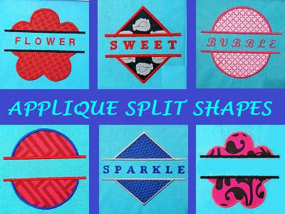 Applique Split Shapes Embroidery Machine Design
