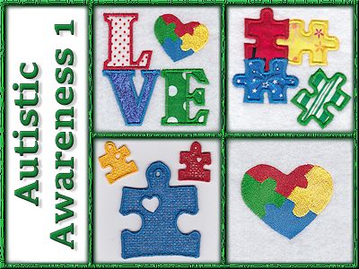 Autistic Awareness 1 Embroidery Machine Design