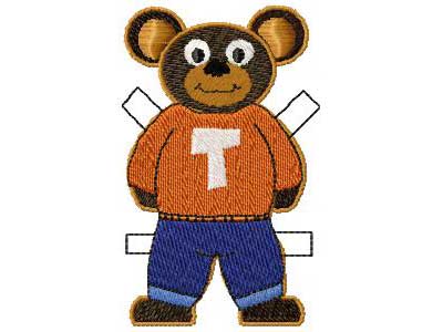 Paper Doll Embroidery Designs on a Brother Embroidery Card SA351