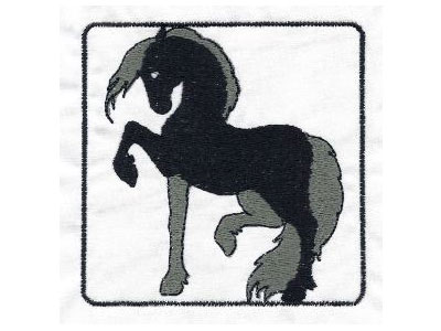 Black Horses Embroidery Machine Design