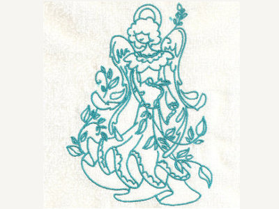Bluework Floral Angels Embroidery Machine Design