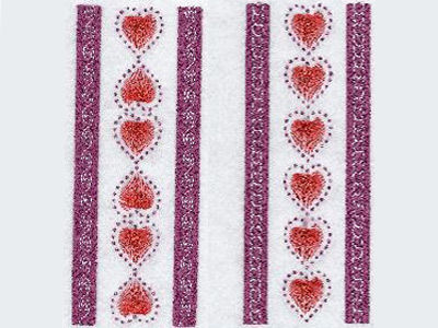 Border Hearts Embroidery Machine Design