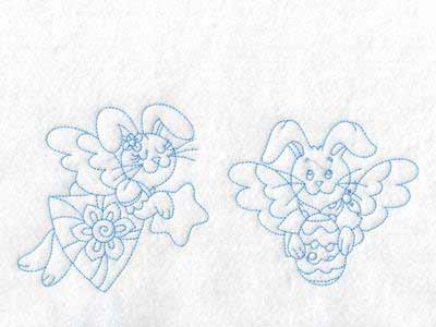 Bunny Angels Embroidery Machine Design