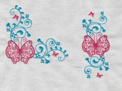 Butterfly Borders and Corners Embroidery Machine Design