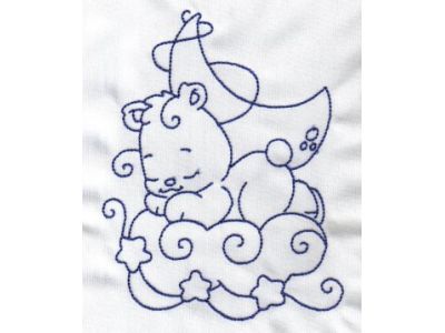 Bluework Bears Embroidery Machine Design