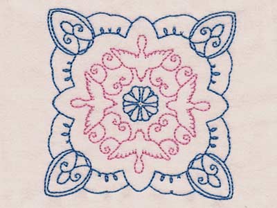 Blue Doves and Flowers Quilt Blocks Embroidery Machine Design