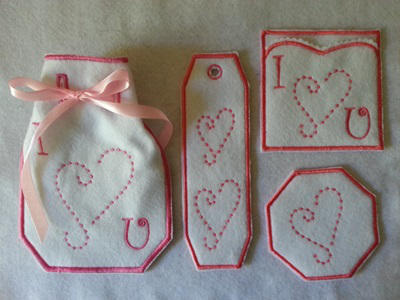 In The Hoop Candlewicking Heart Gift Bags