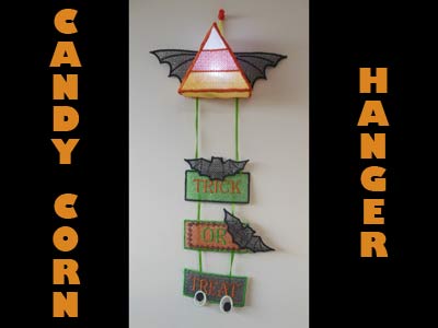 Candy Corn Tea Light Hanger Embroidery Machine Design