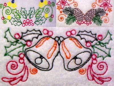 Christmas Color Lines Embroidery Machine Design