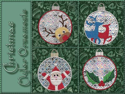 Christmas Mylar Ornaments Embroidery Machine Design
