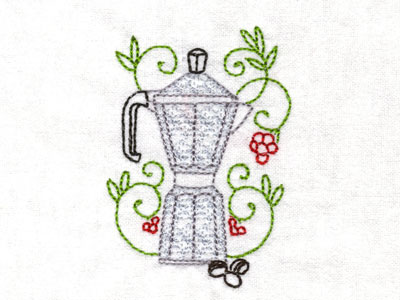 Coffee Aromas Embroidery Machine Design