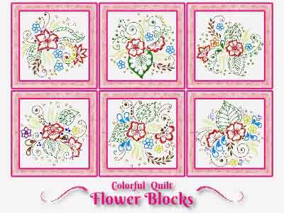Colorful Flowers Embroidery Machine Design
