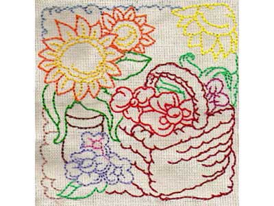 Color Line Blocks Embroidery Machine Design