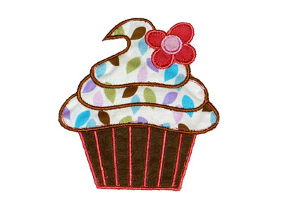 Applique Cupcakes Embroidery Machine Design