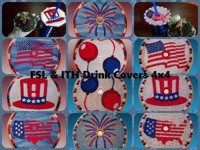 FSL and ITH Cup Covers Embroidery Machine Design