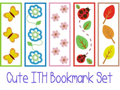 In The Hoop Cute Bookmarks Embroidery Machine Design