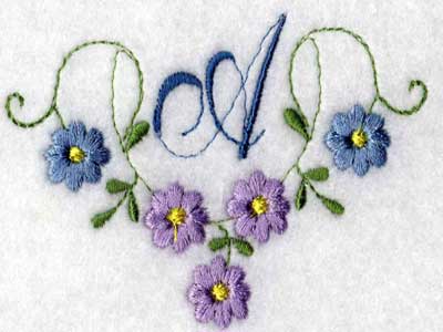 Daisy Monogram Embroidery Machine Design