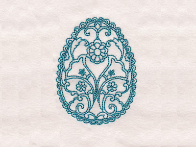 Decorative Redwork Easter Eggs Embroidery Machine Design