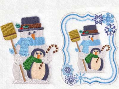 Delightful Snowmen Embroidery Machine Design