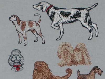Dogs Embroidery Machine Design