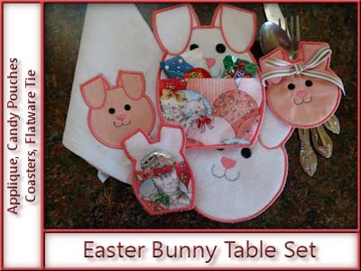 Easter Bunny Table Embroidery Machine Design