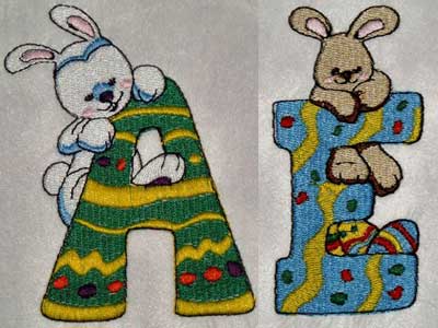 Easter Time Alphabet Embroidery Machine Design
