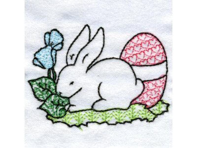 Easter Fun Time Line Art Embroidery Machine Design