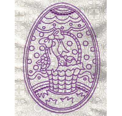 Elegant Lineart Easter Eggs Embroidery Machine Design