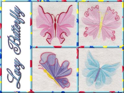 Elegant Lacy Butterflies Embroidery Machine Design