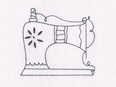 Fancy Sewing Redwork Embroidery Machine Design