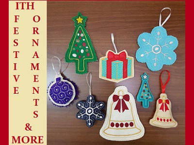 In The Hoop Festive Ornaments and More Embroidery Machine Design