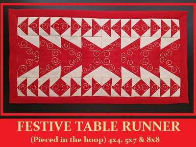 Festive Table Runner Embroidery Machine Design