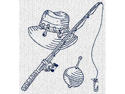 Fishing Time Embroidery Machine Design