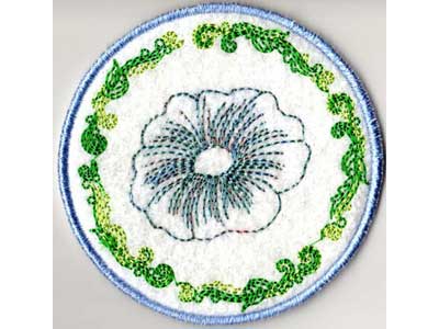 Floral Coasters Embroidery Machine Design