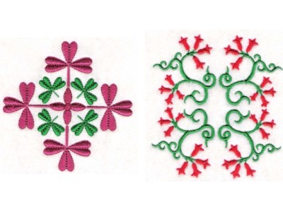 Floral Ornament Blocks Embroidery Machine Design