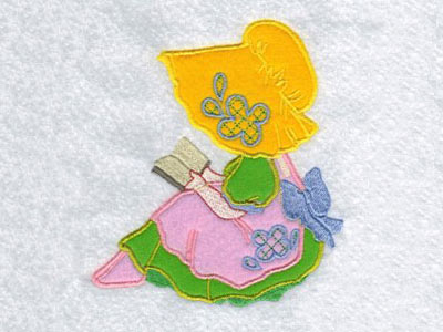 Applique Floral Sunbonnets Embroidery Machine Design