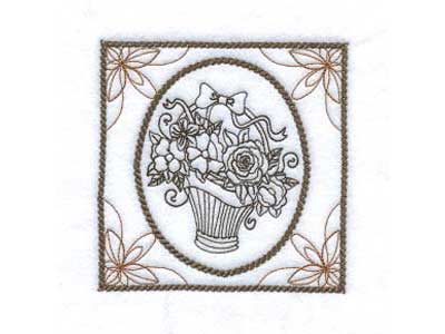 Flower Baskets Embroidery Machine Design