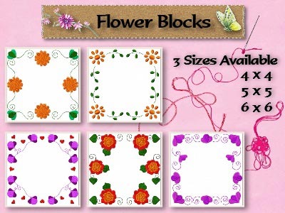 Flower Blocks Quilt Embroidery Machine Design