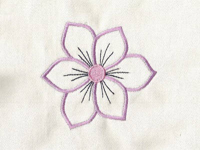 Flower Power Outlines Embroidery Machine Design