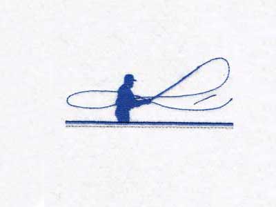 Fly Fishing Embroidery Machine Design