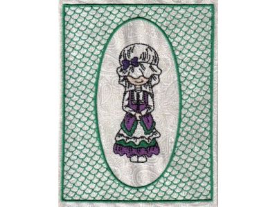 Framed Lacy Bonnet Embroidery Machine Design