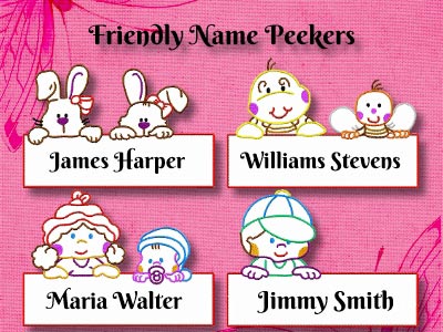 Friendly Name Peekers Embroidery Machine Design