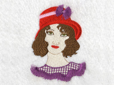 Fringed Red Hat Ladies Embroidery Machine Design
