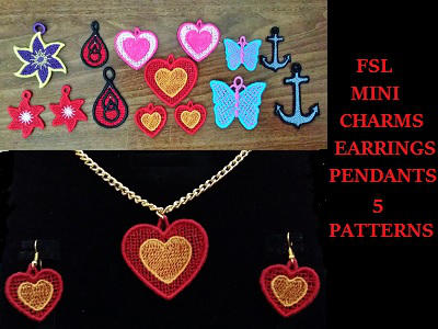 FSL Earrings Charms and Pendants Embroidery Machine Design