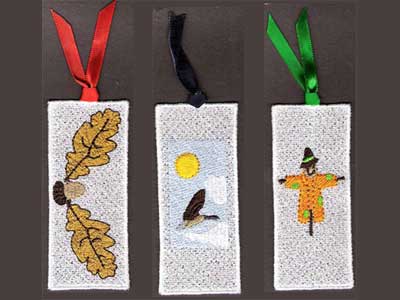 FSL Fall Bookmarks Embroidery Machine Design