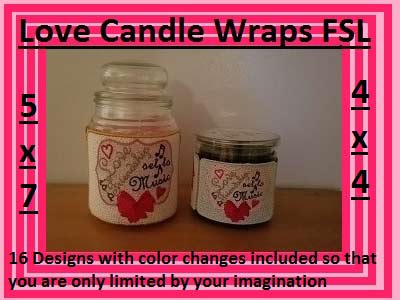 FSL Love Candle Wraps Embroidery Machine Design
