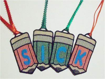 FSL Pencil Alphabet Bookmark Embroidery Machine Design