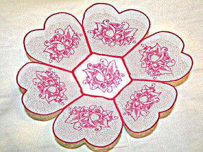 FSL Rose Doily or Bowl Embroidery Machine Design